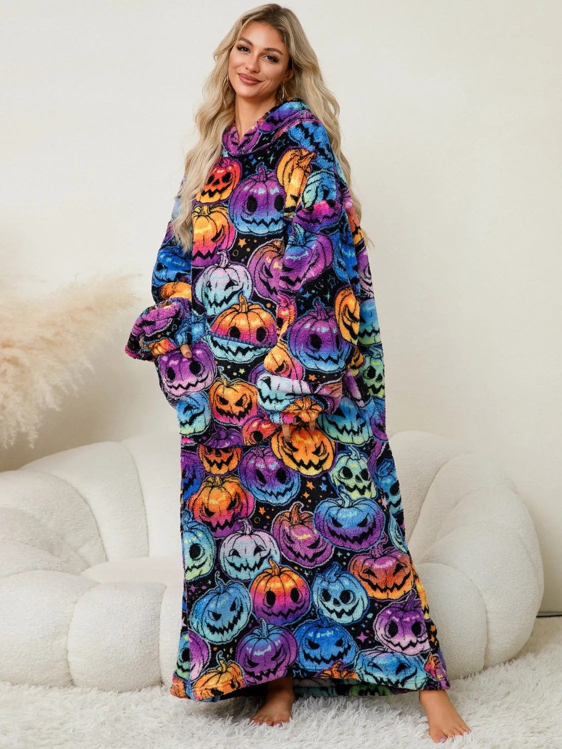 Fuzzy Hooded Lounge Dress