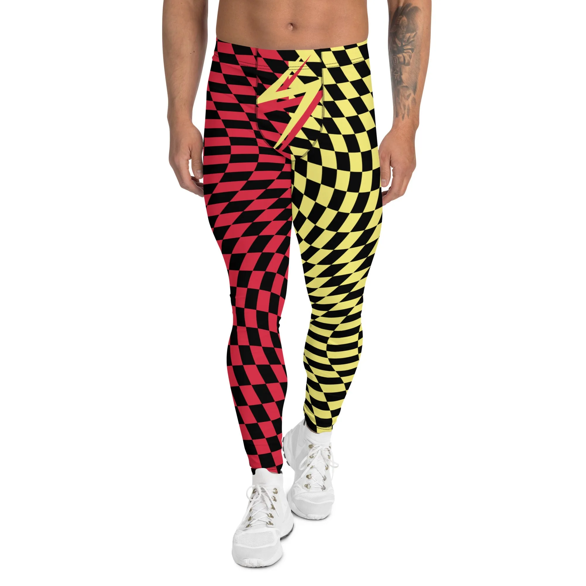 Mens Leggings, Retro Leopard Skin